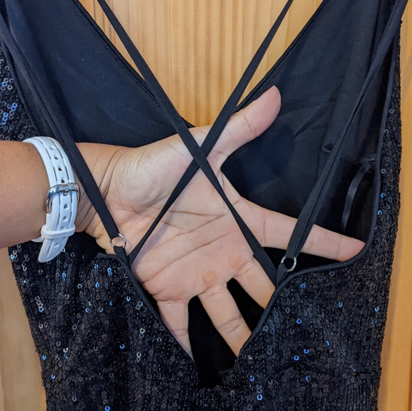 Black Sequin Pants Romper - Picture 7 of 10